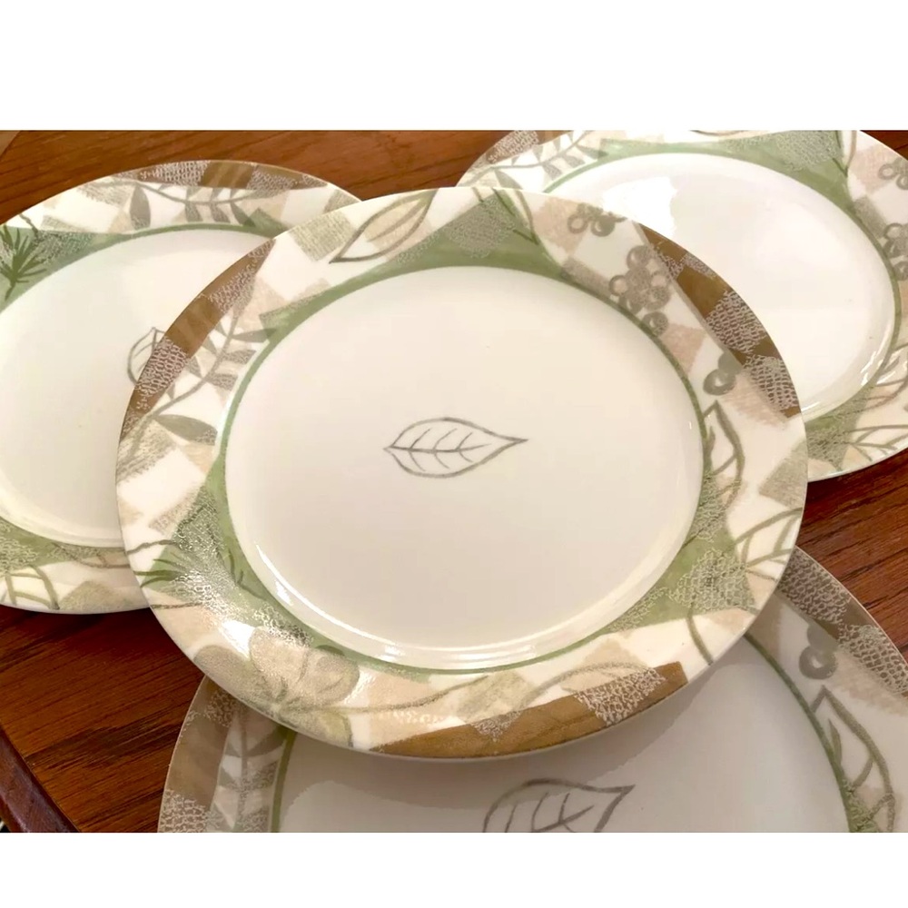 9 Corelle Impressions chip/break resistant. 7-1/4”Salad/Dessert textured Leaves - Picture 4 of 6